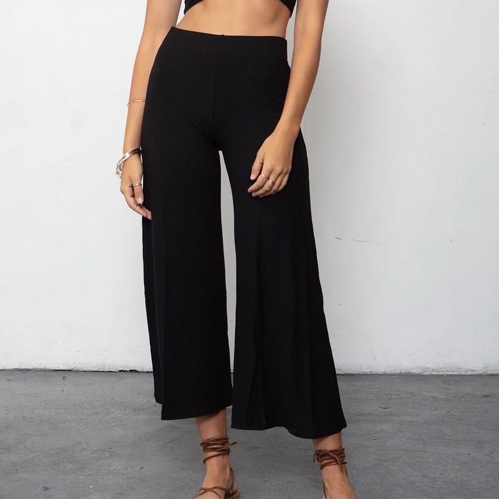 Stillwater - The Rib Wide Leg Pants - Black - Size S - New